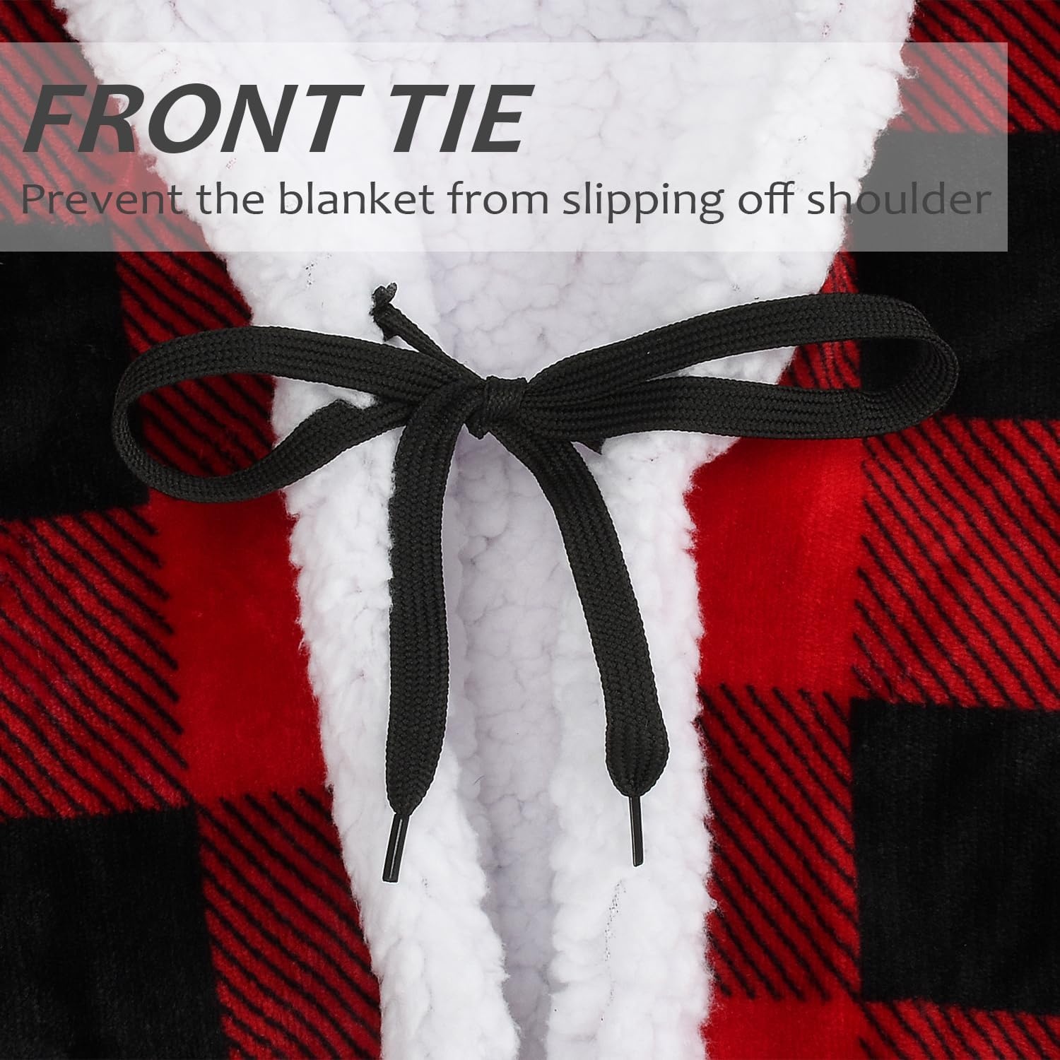 image:imageCatalonia Hooded Blanket Poncho Wearable Blanket with Hand Pockets DualLayer Wrap Throw for Extra Warmth Perfect for Reading TV Time amp Relaxing Christmas amp Birthday Gift for Women amp MenChecker