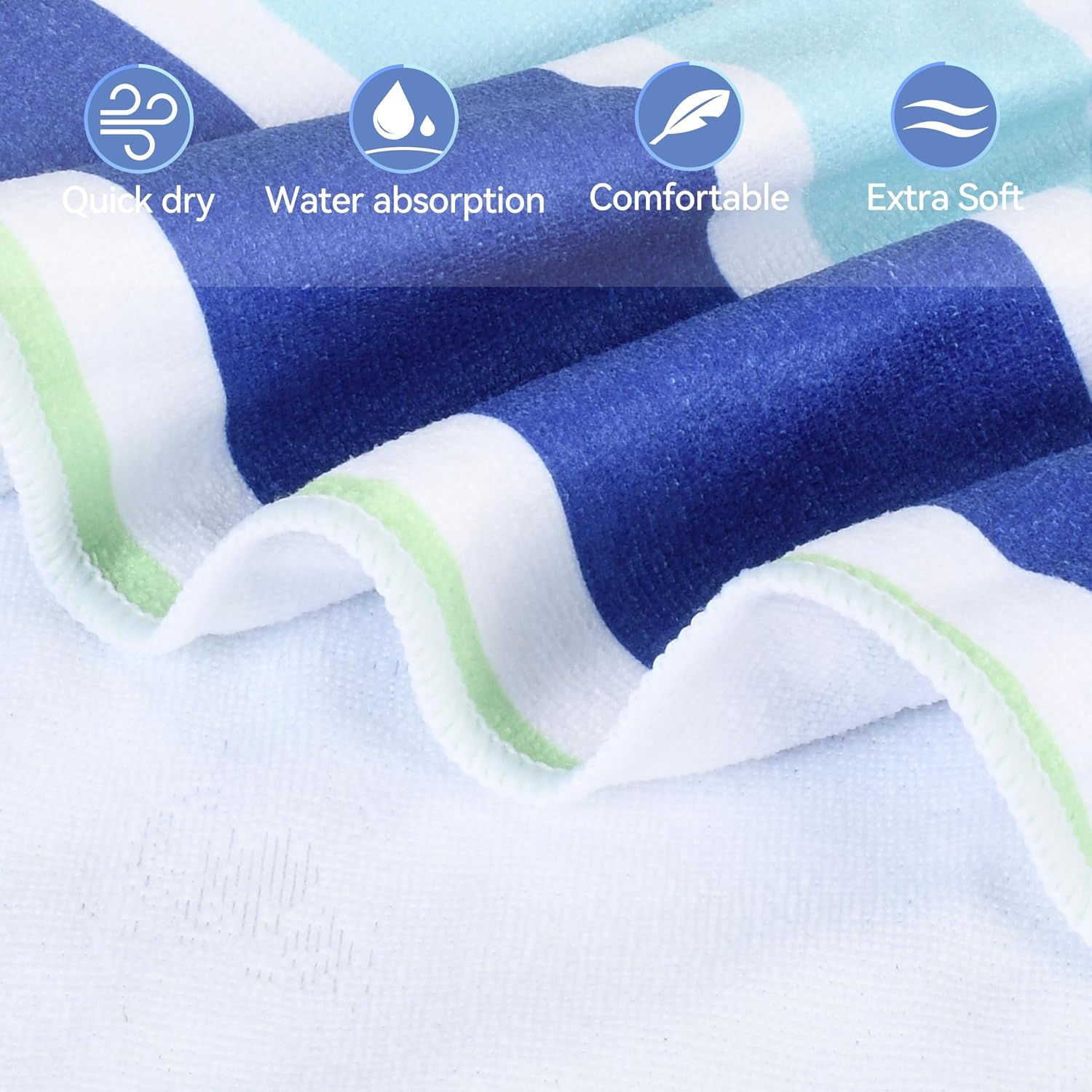 image:imageCatalonia Lounge Chair Towel Cover with Fitted Top Pocket Large Quick Dry Beach Chair Covers No Sliding Chaise Cover Towel for Outdoor Travel Pool Patio Sunbathing 78 x 31 inch Multicolor StripeMulticolor Stripe