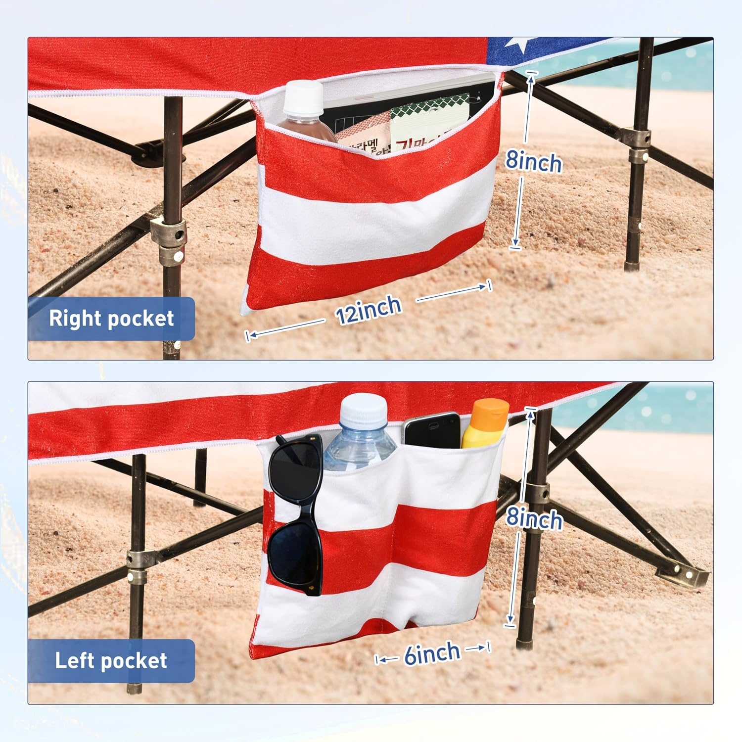 image:imageCatalonia Lounge Chair Towel Cover with Fitted Top Pocket Large Quick Dry Beach Chair Covers No Sliding Chaise Cover Towel for Outdoor Travel Pool Patio Sunbathing 78 x 31 inch Multicolor StripeUsa Flag