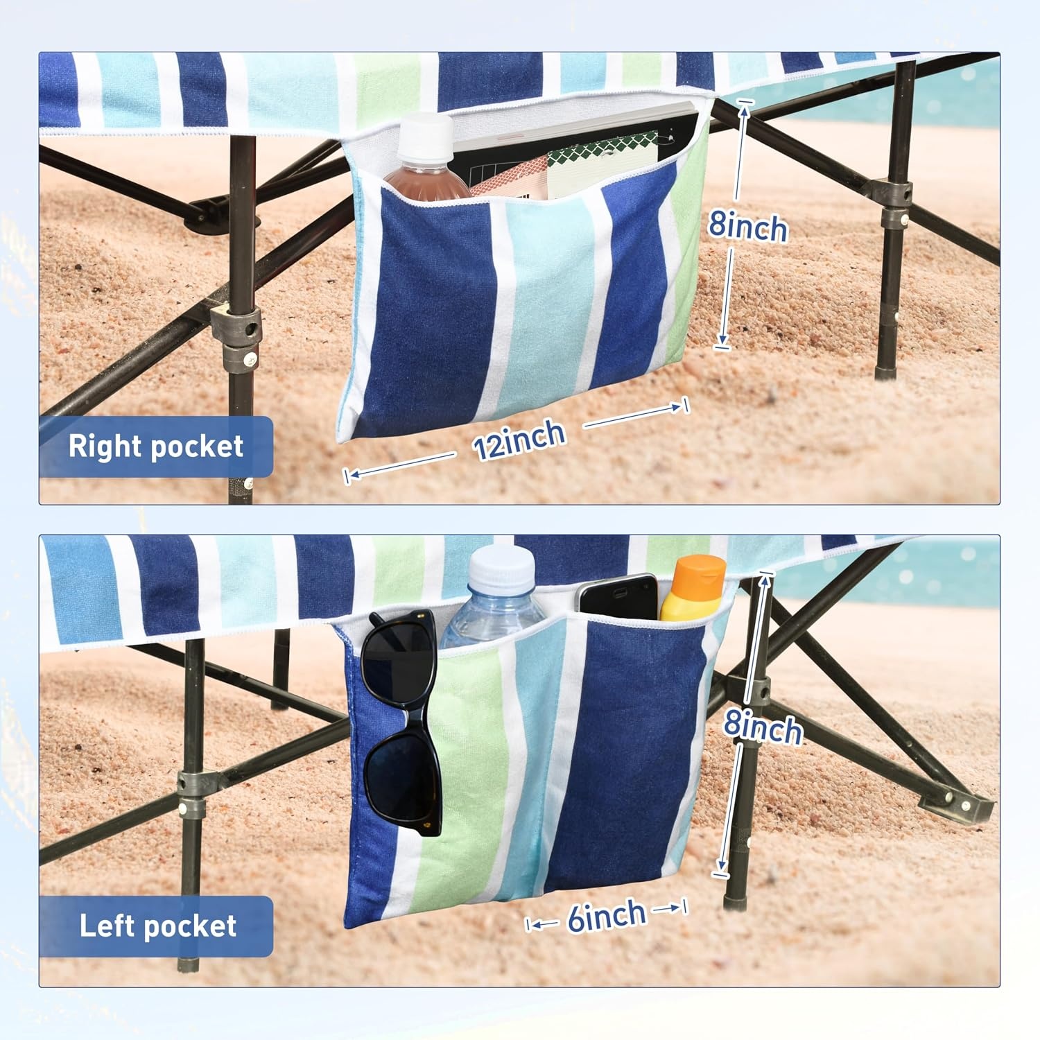 image:imageCatalonia Lounge Chair Towel Cover with Fitted Top Pocket Large Quick Dry Beach Chair Covers No Sliding Chaise Cover Towel for Outdoor Travel Pool Patio Sunbathing 78 x 31 inch Multicolor StripeMulticolor Stripe