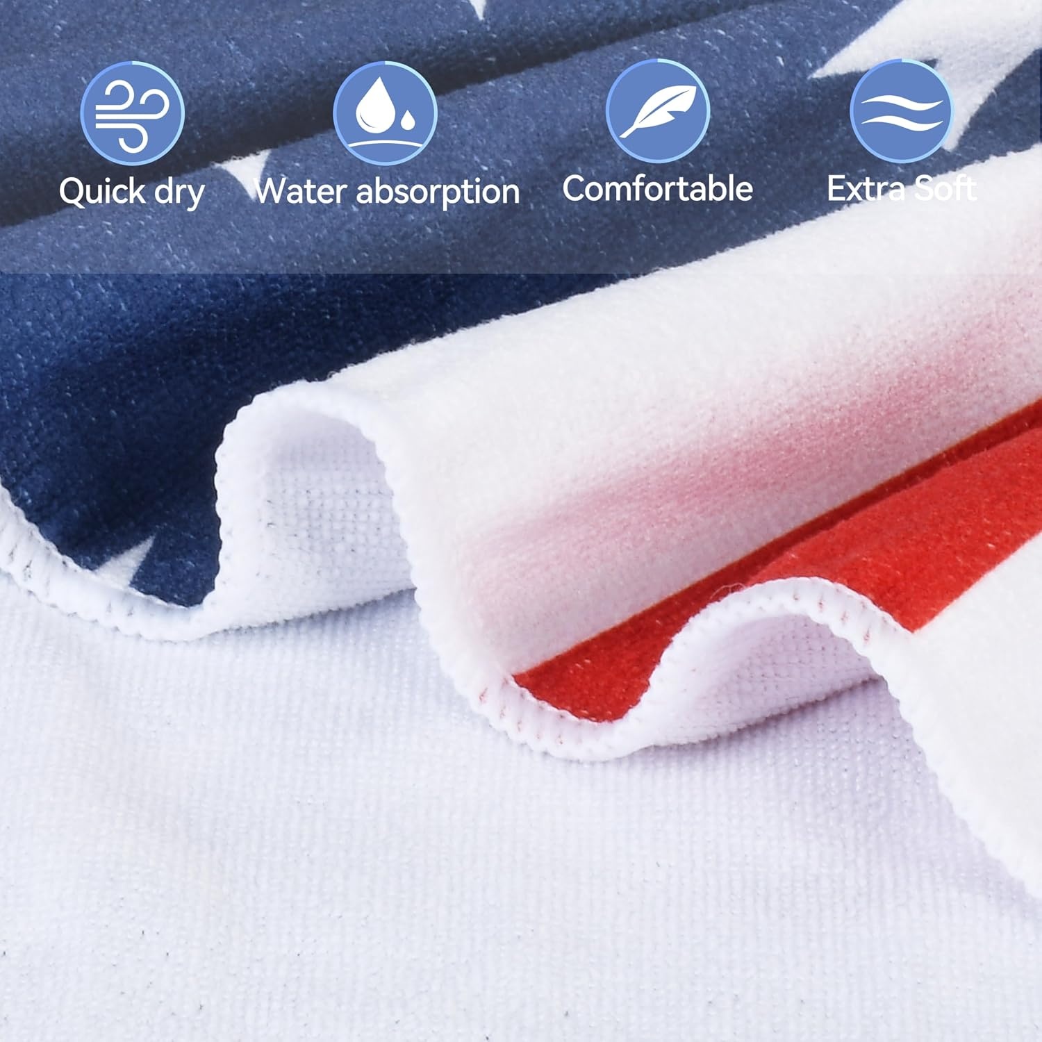 image:imageCatalonia Lounge Chair Towel Cover with Fitted Top Pocket Large Quick Dry Beach Chair Covers No Sliding Chaise Cover Towel for Outdoor Travel Pool Patio Sunbathing 78 x 31 inch Multicolor StripeUsa Flag