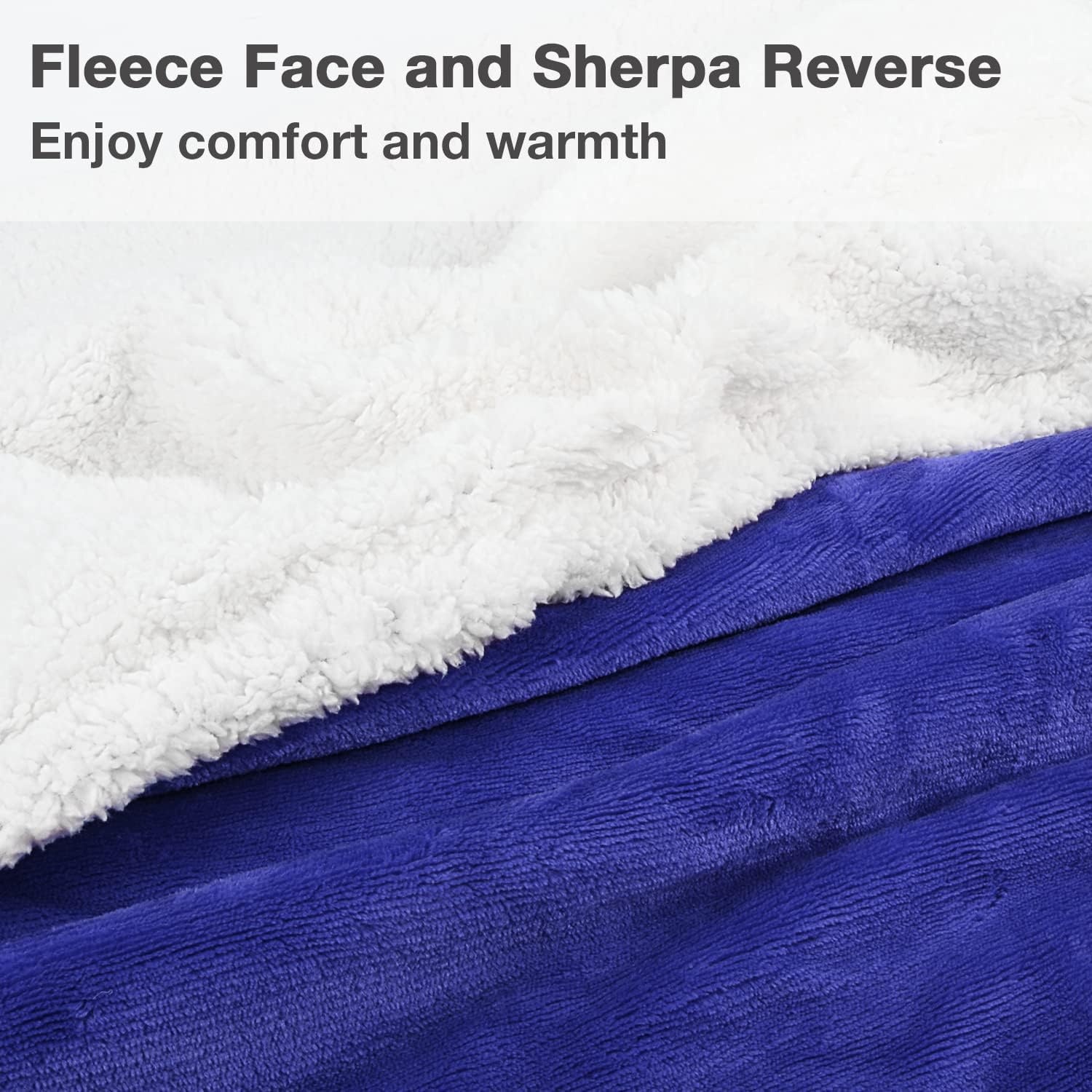 image:imageCatalonia Sherpa Wearable Blanket with Sleeves and Pocket for Adults DualLayer Blanket Wrap for Extra Warmth Reading Watching TV and Relaxing Christmas and Birthday Gift for Women and MenBlue