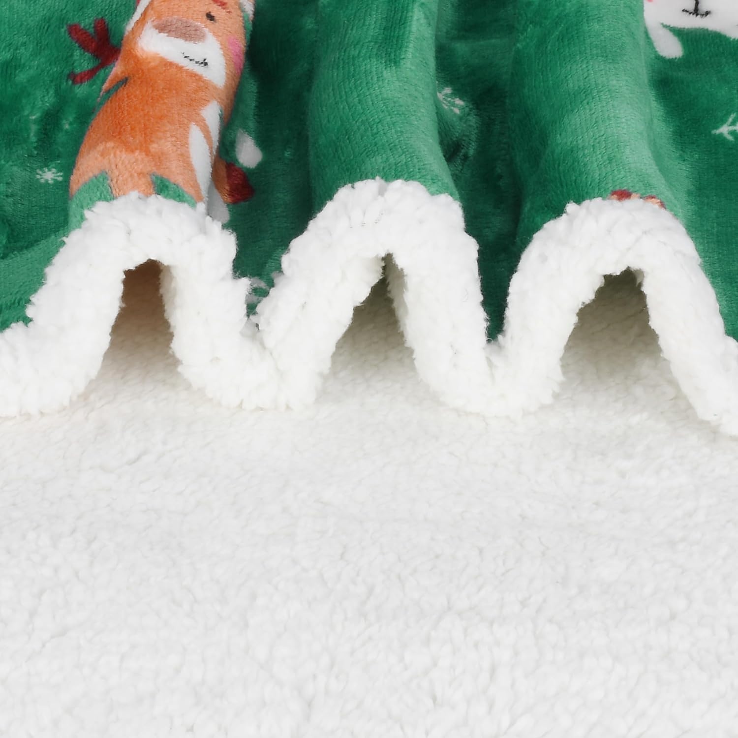 image:imageCatalonia Sherpa Wearable Blanket with Sleeves and Pocket for Adults DualLayer Blanket Wrap for Extra Warmth Reading Watching TV and Relaxing Christmas and Birthday Gift for Women and MenRibbit Deer Green