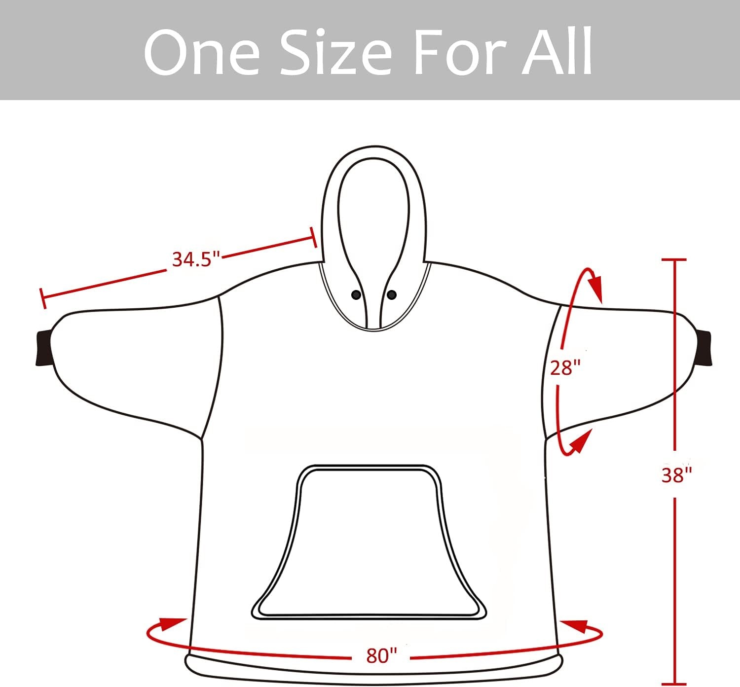 image:imageCatalonia Oversized Wearable Blanket Hoodie Sweatshirt Comfortable Sherpa Lounging Pullover for Adults Men Women Teenagers Wife Girlfriend