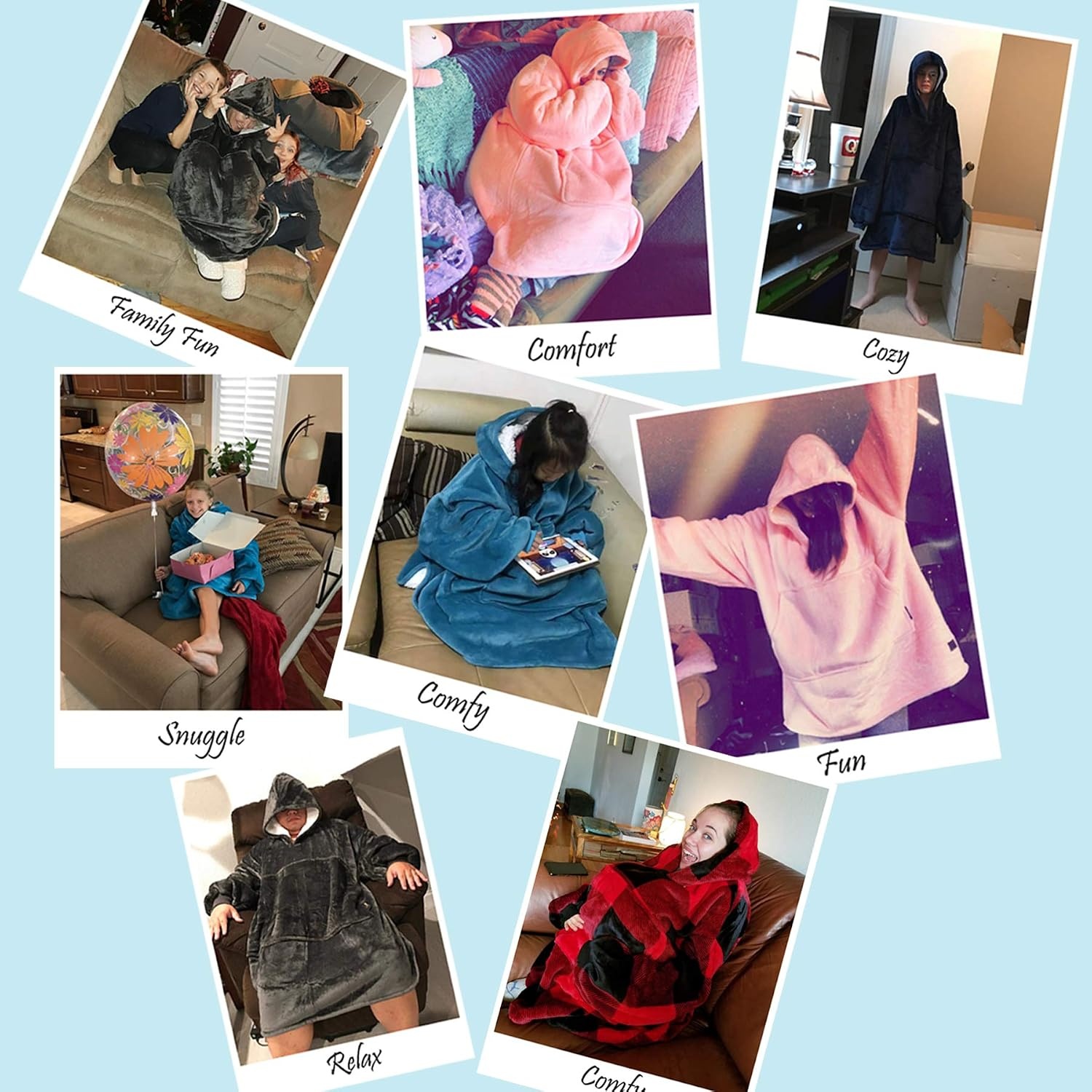 image:imageCatalonia Oversized Wearable Blanket Hoodie Sweatshirt Warm Comfortable Sherpa Fleece Pullover with Large Front Pocket