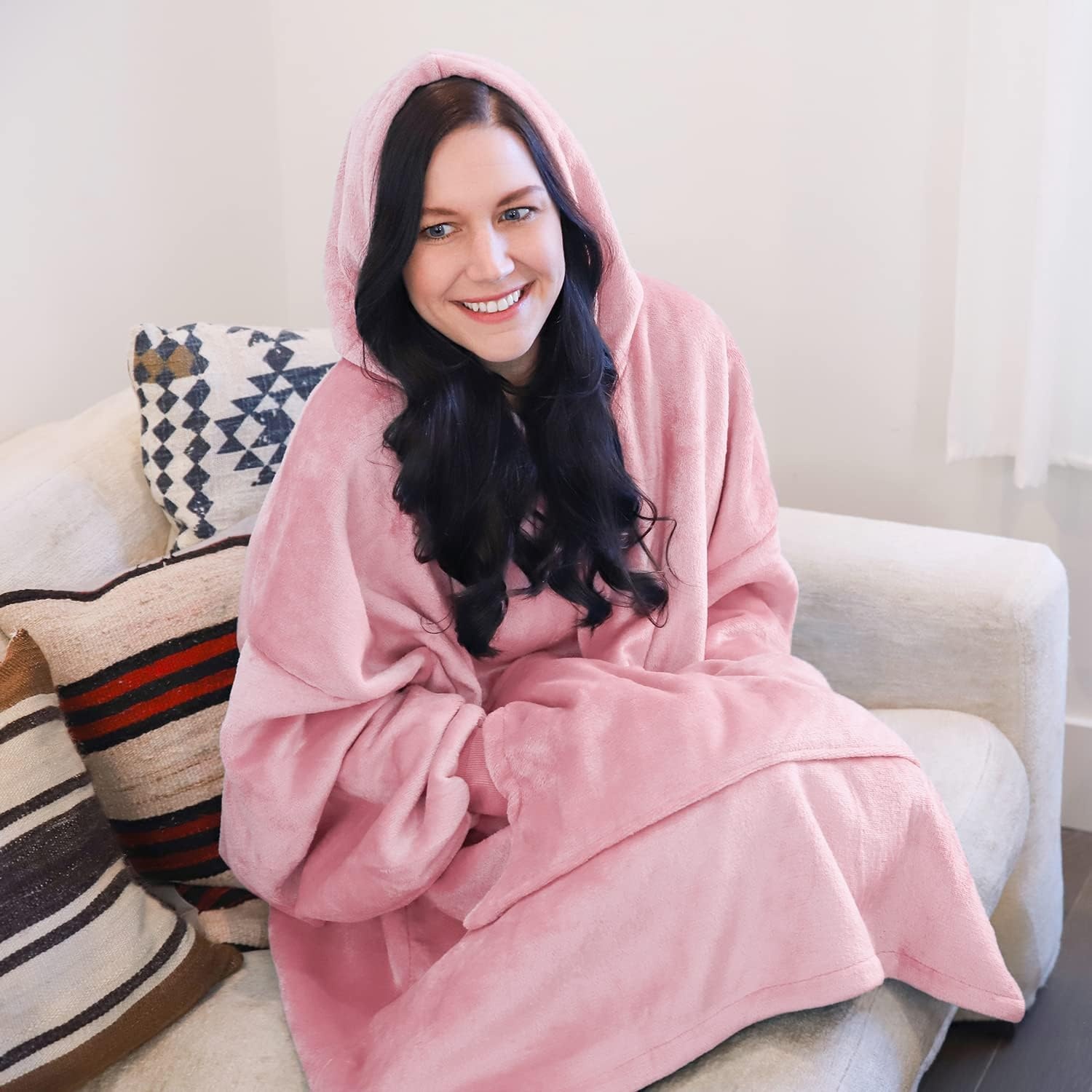 image:imageCatalonia Oversized Wearable Blanket Hoodie Sweatshirt Warm Comfortable Sherpa Fleece Pullover with Large Front Pocket