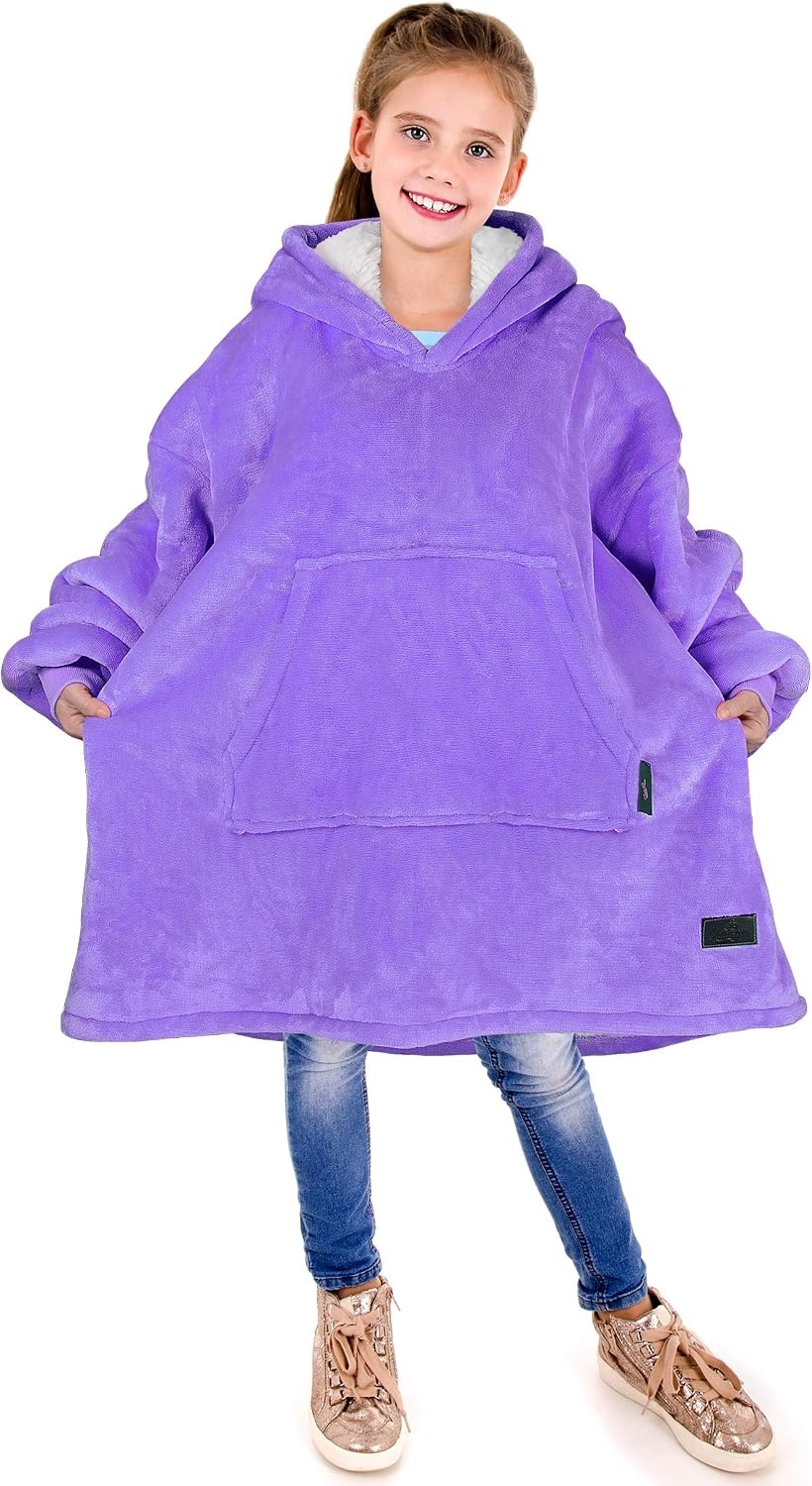 image:imageCatalonia Oversized Wearable Blanket Hoodie Sweatshirt Warm Comfortable Sherpa Fleece Pullover with Large Front Pocket