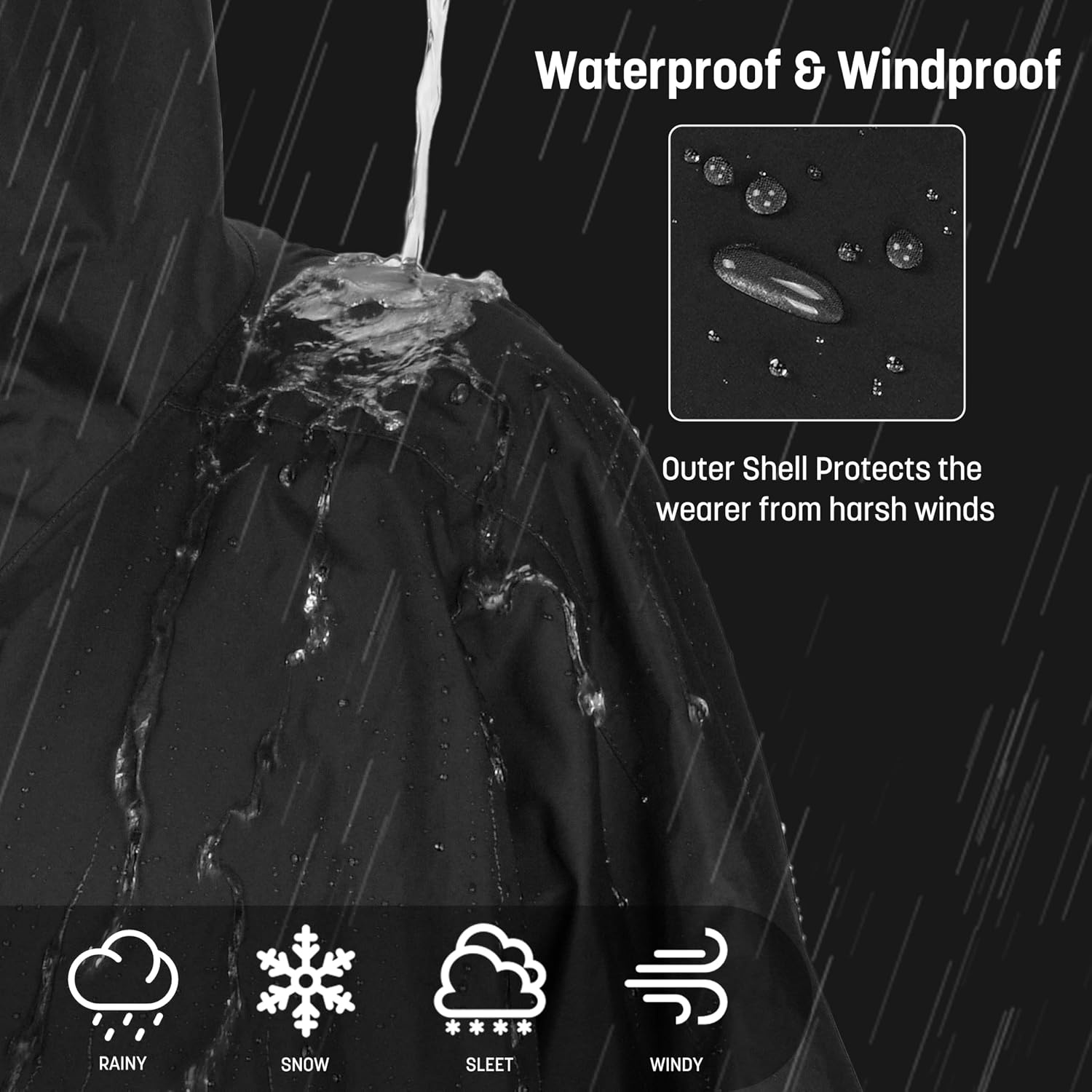 image:imageCatalonia Waterproof Swim Parka for Men Women Sherpa Lined Surf Poncho with Inner Pocket amp Name Tag AreaBlack