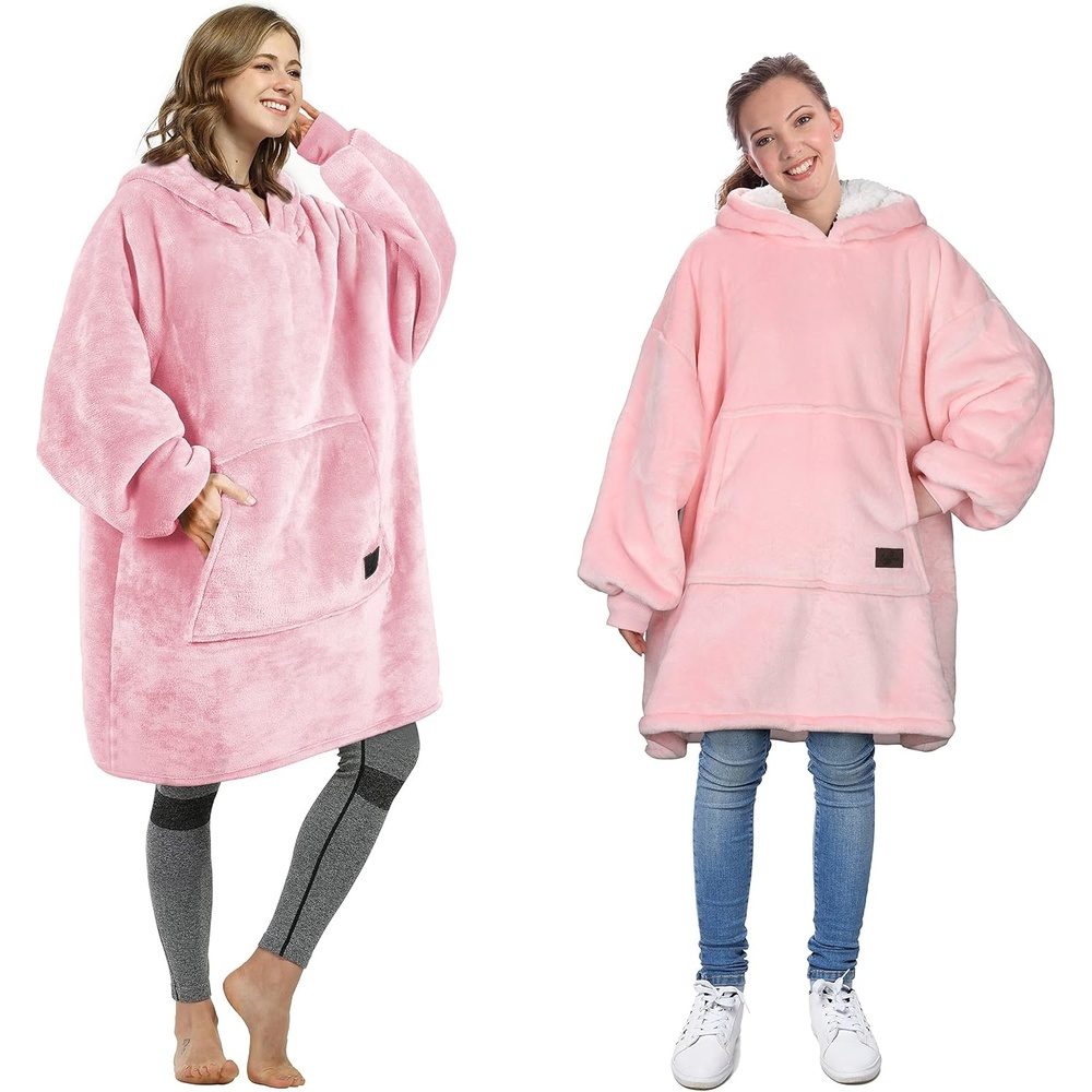 image:imageCatalonia Oversized Wearable Blanket Hoodie Sweatshirt Comfortable Sherpa Lounging Pullover for Adults Men Women Teenagers Wife Girlfriend