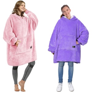 Catalonia Oversized Wearable Blanket Hoodie Sweatshirt, Warm Comfortable Sherpa Fleece Pullover with Large Front Pocket