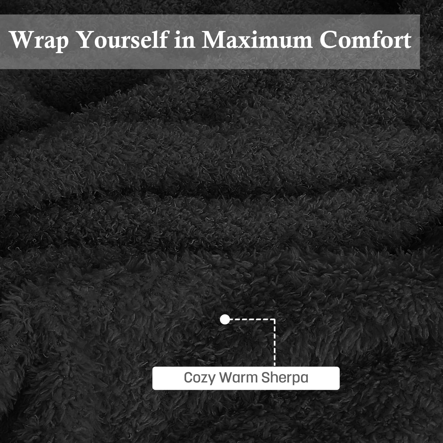 image:imageCatalonia Womens Hooded Blanket Poncho Wearable Blanket with Hand PocketsBlack