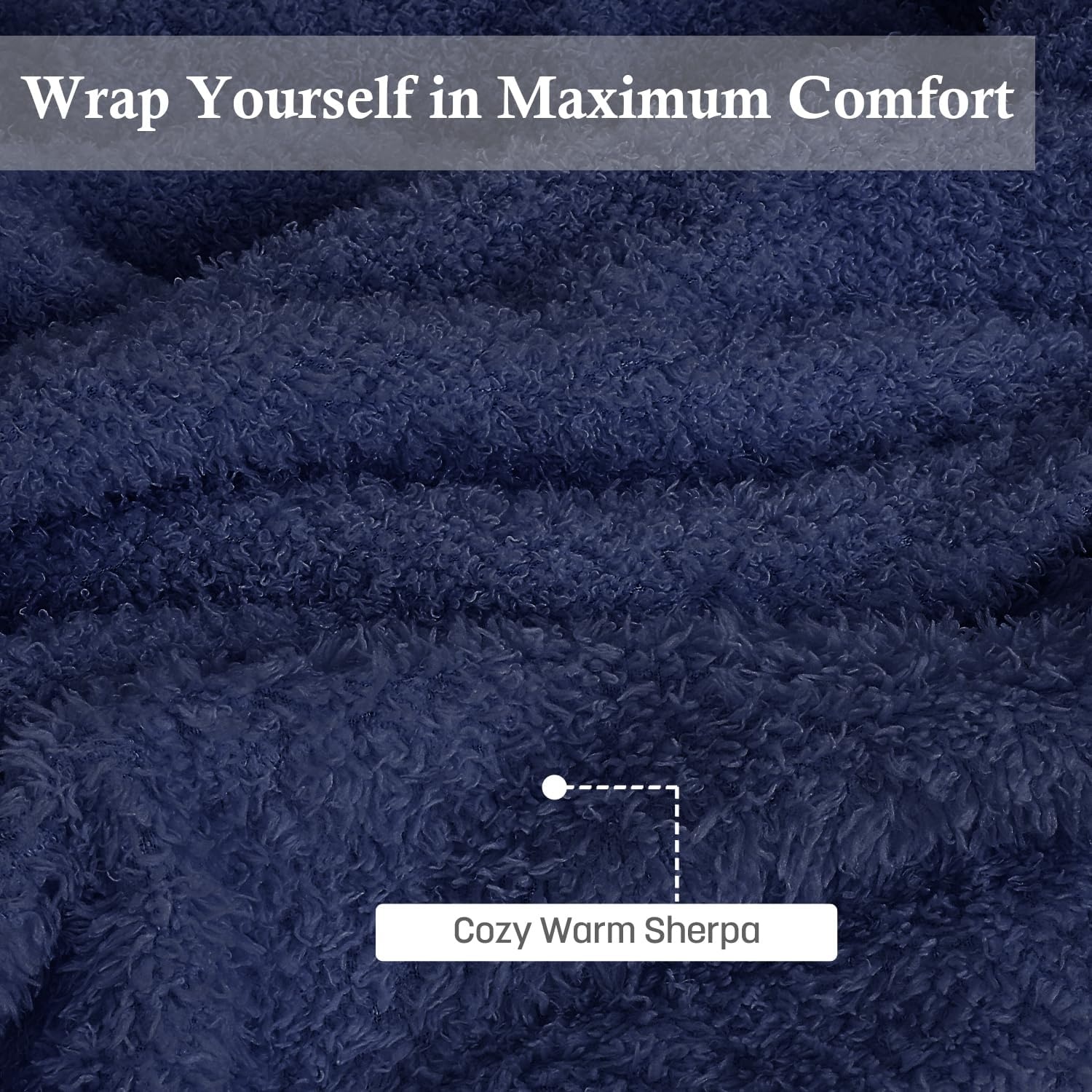 image:imageCatalonia Womens Hooded Blanket Poncho Wearable Blanket with Hand PocketsNavy