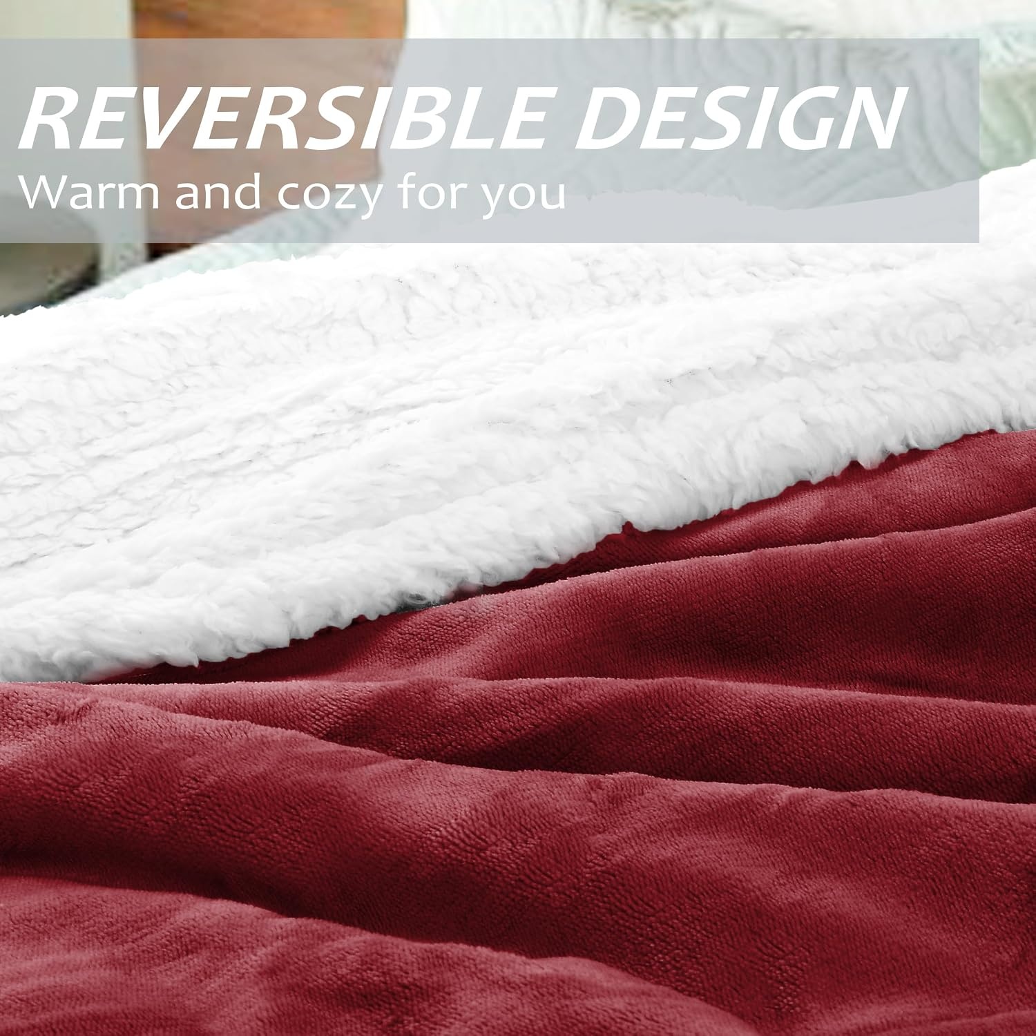 image:imageCatalonia Womens Hooded Blanket Poncho Wearable Blanket with Hand PocketsWine