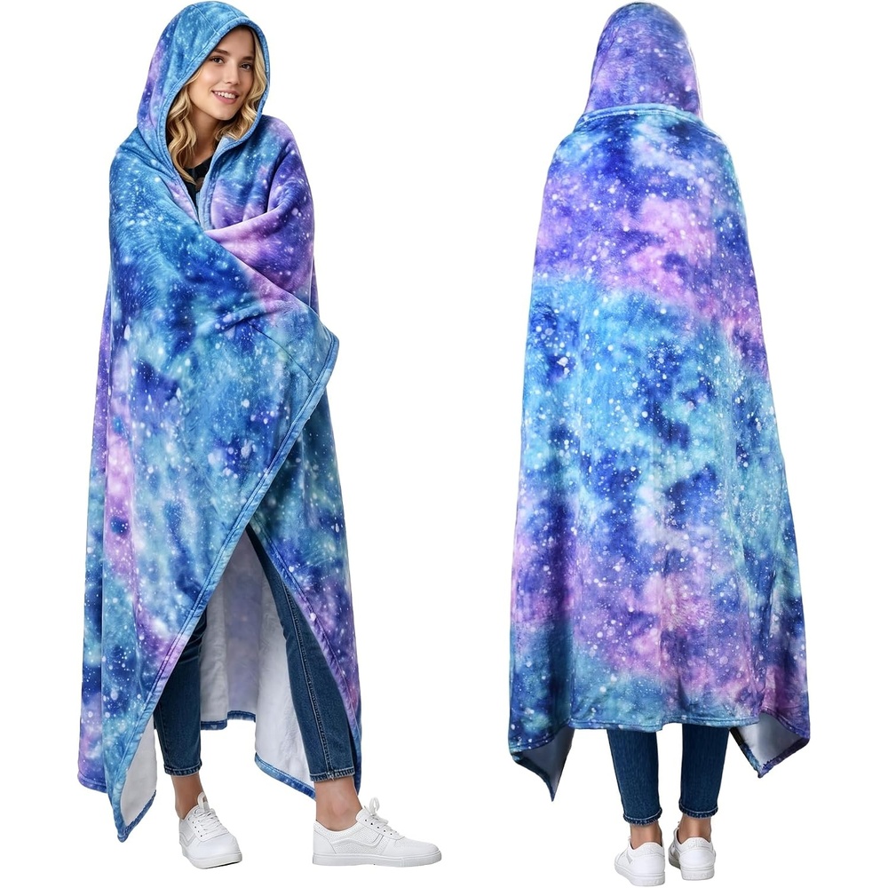 image:imageCatalonia Womens Hooded Blanket Poncho Wearable Blanket with Hand PocketsGalaxy