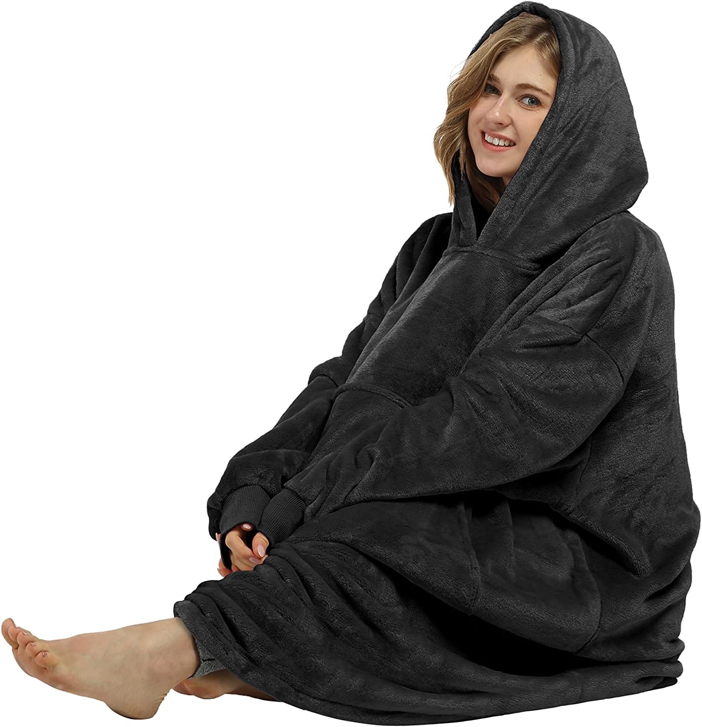 image:imageCatalonia Oversized Hoodie Blanket Sweatshirt Extra Long Comfortable Sherpa Lounging Pullover