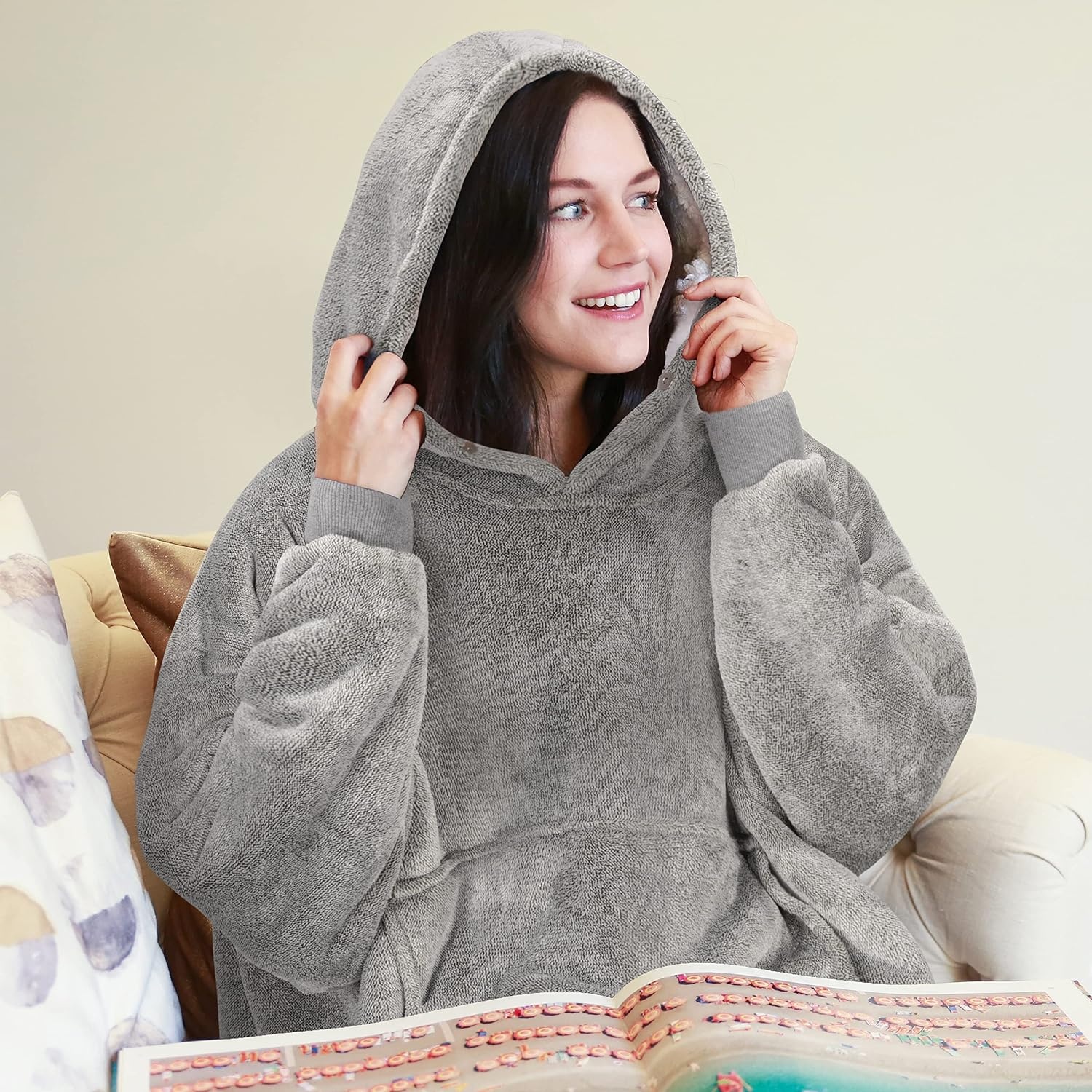 image:imageCatalonia Oversized Wearable Blanket Hoodie Sweatshirt for Adults Women Men