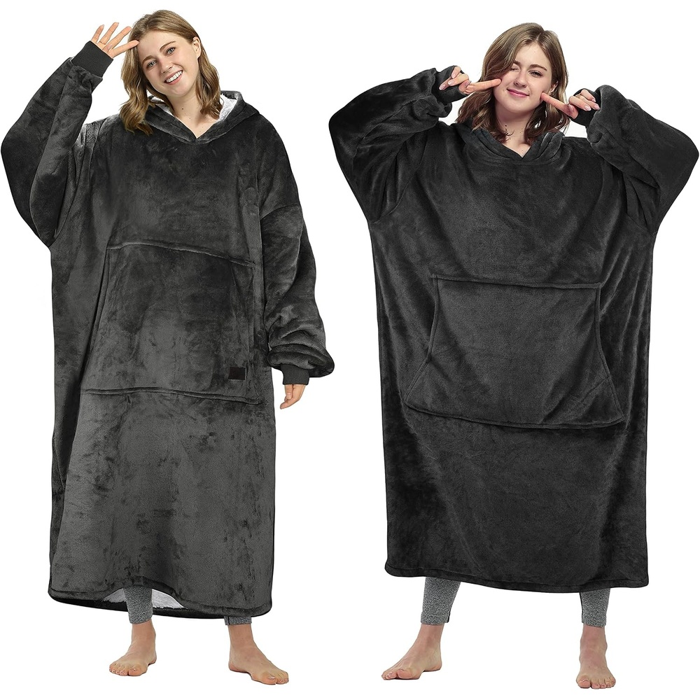image:imageCatalonia Oversized Hoodie Blanket Sweatshirt Extra Long Comfortable Sherpa Lounging Pullover