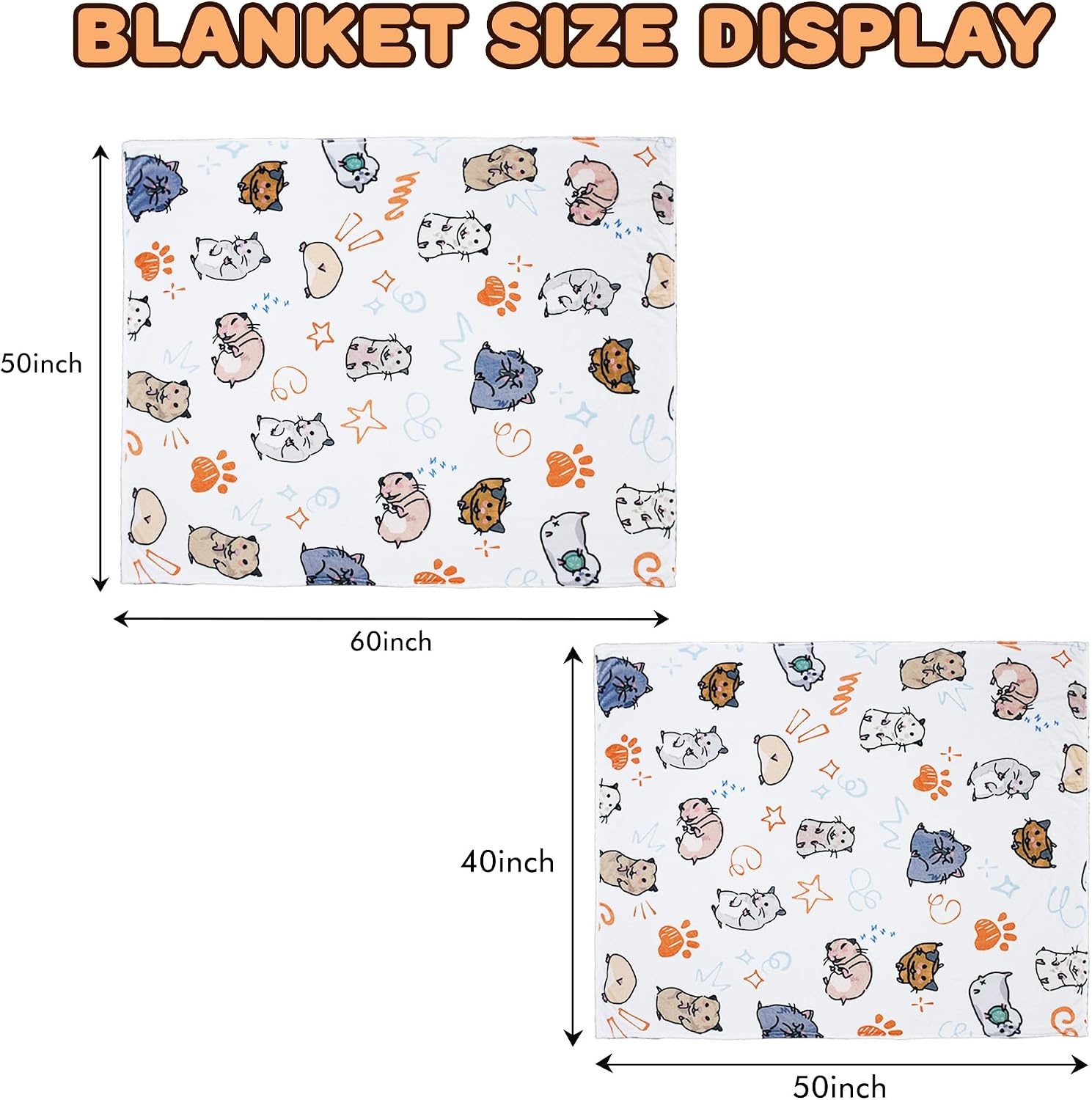 image:imageCatalonia Cute Hamster Throw Blanket for Kids Soft Flannel Fleece Blanket for Couch Bed Lightweight Cozy Throw for Boys amp Girls Machine Washable Cartoon Blanket 40x50Hamster