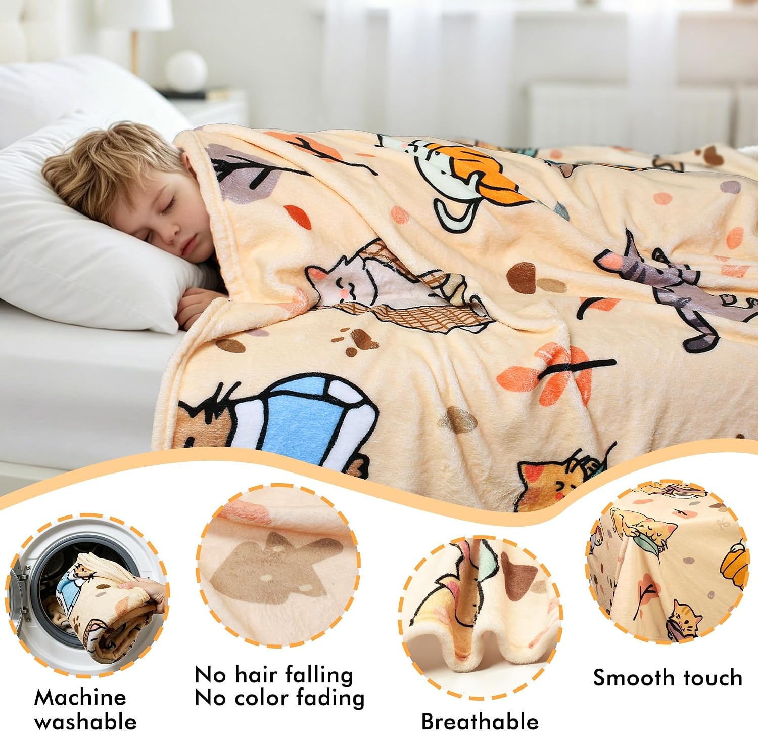 image:imageCatalonia Cute Hamster Throw Blanket for Kids Soft Flannel Fleece Blanket for Couch Bed Lightweight Cozy Throw for Boys amp Girls Machine Washable Cartoon Blanket 40x50Cat