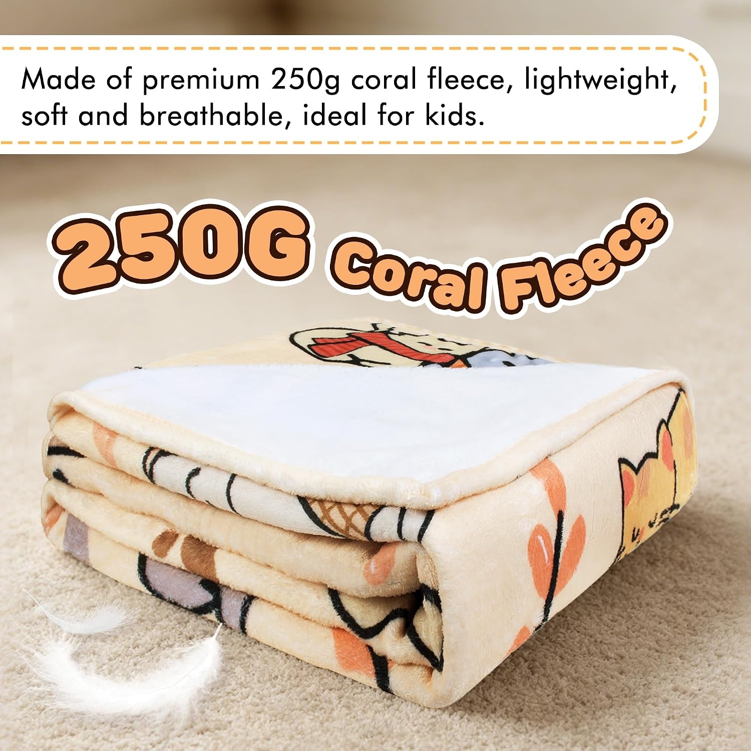image:imageCatalonia Cute Hamster Throw Blanket for Kids Soft Flannel Fleece Blanket for Couch Bed Lightweight Cozy Throw for Boys amp Girls Machine Washable Cartoon Blanket 40x50Cat