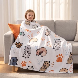 Catalonia Cute Hamster Throw Blanket for Kids – Soft Flannel Fleece Blanket for Couch, Bed, Lightweight Cozy Throw for Boys & Girls, Machine Washable Cartoon Blanket, 40″x50″(Hamster)