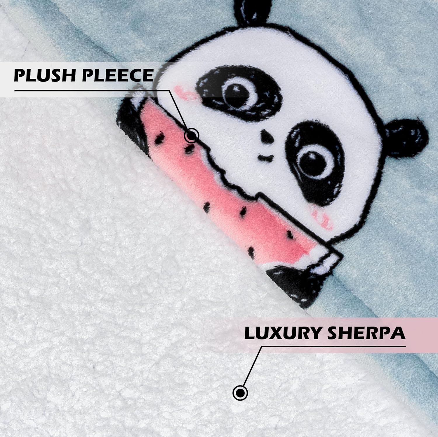 image:imageCatalonia Zip Up Wearable Blanket Hoodie Oversized Sherpa SweatshirtGirl Panda Grey