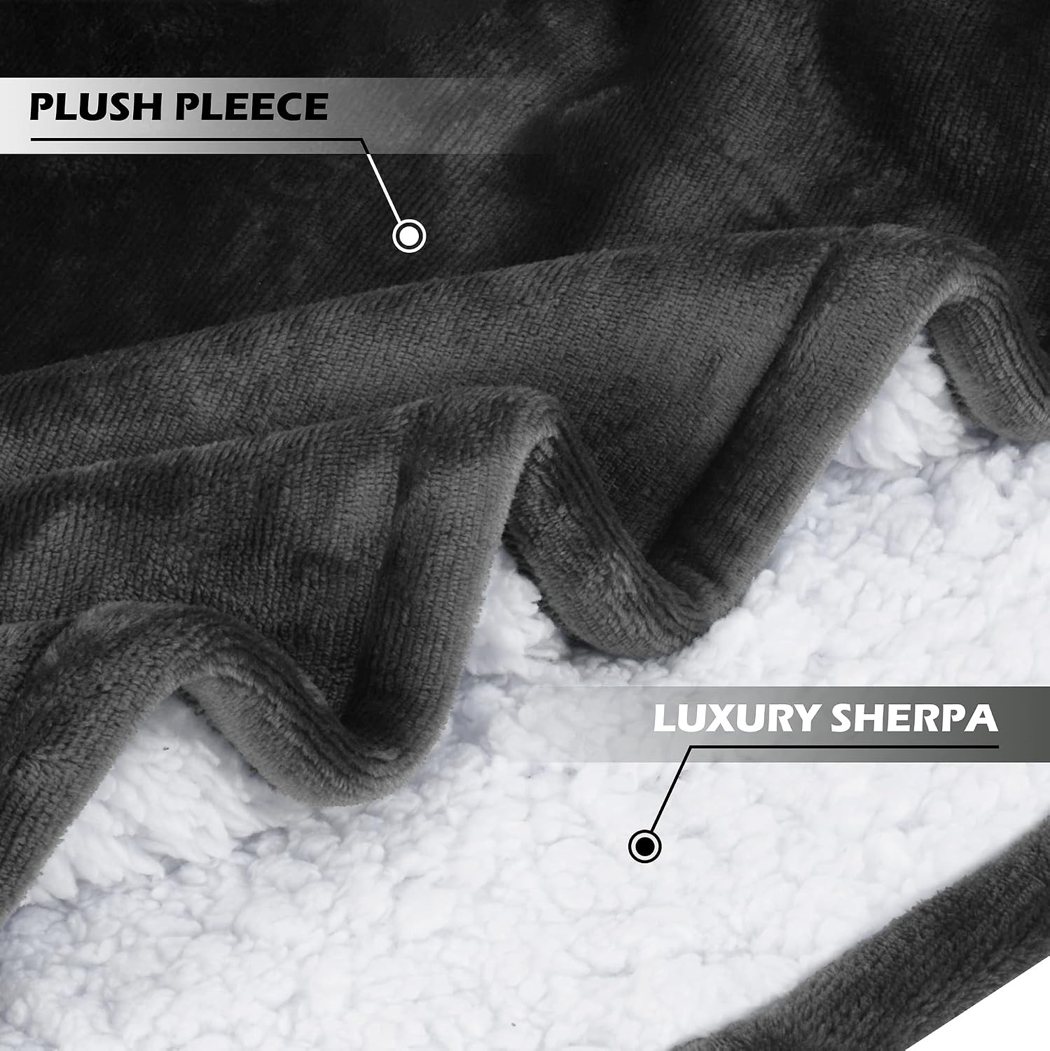 image:imageCatalonia Zip Up Wearable Blanket Hoodie Oversized Sherpa SweatshirtGrey