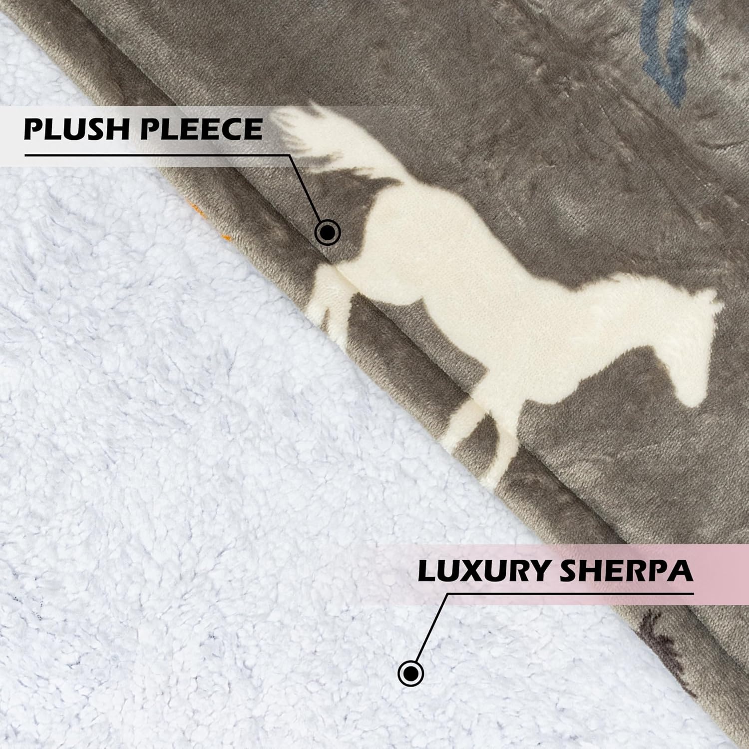 image:imageCatalonia Zip Up Wearable Blanket Hoodie Oversized Sherpa SweatshirtTaupe Horse