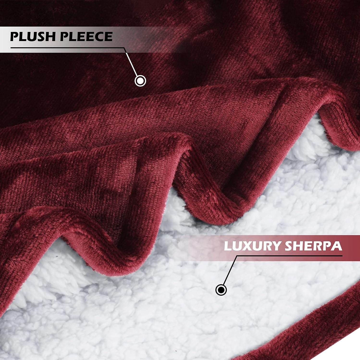 image:imageCatalonia Zip Up Wearable Blanket Hoodie Oversized Sherpa SweatshirtWine