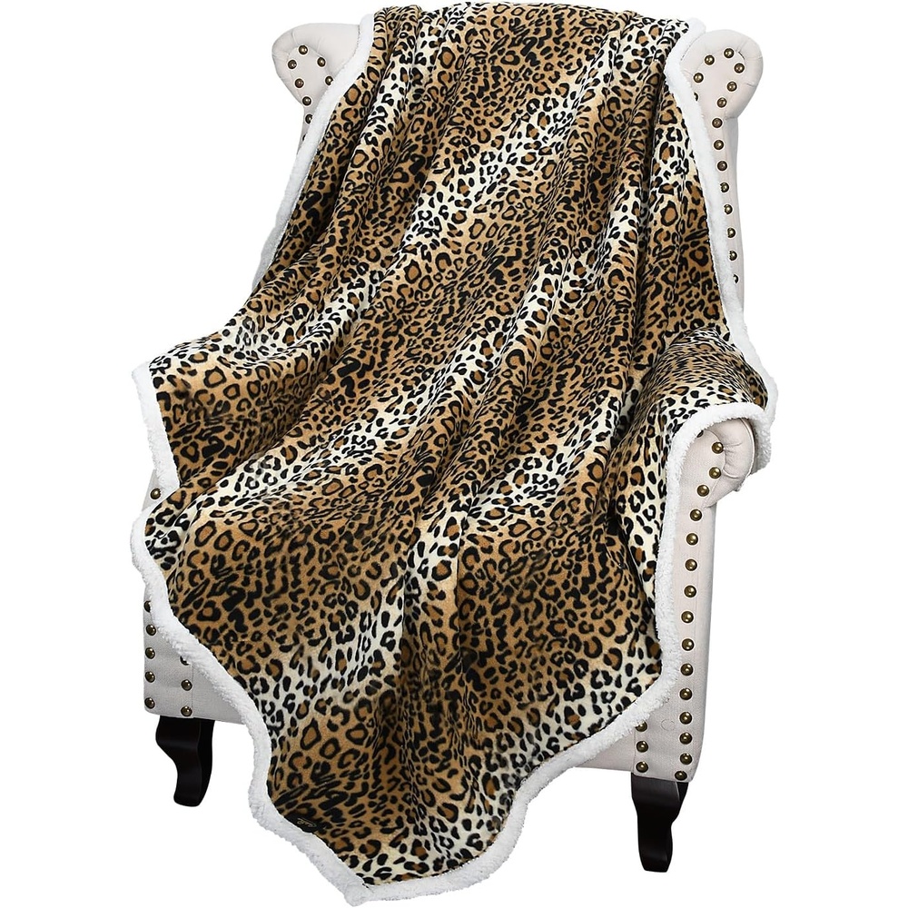 image:imageCatalonia Cat Print Sherpa Fleece Throw Blanket Soft Mink Plush Couch Blanket Fuzzy Fluffy Comfy Warm Throws Gift for Her Cat Gifts for Women 50x60 inchesCheetah