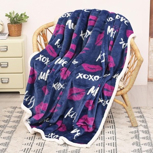 Catalonia Cat Print Sherpa Fleece Throw Blanket, Soft Mink Plush Couch Blanket, Fuzzy Fluffy Comfy Warm Throws, Gift for Her, Cat Gifts for Women, 50×60 inches(Kiss Blue)
