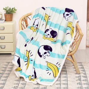 Catalonia Cat Print Sherpa Fleece Throw Blanket, Soft Mink Plush Couch Blanket, Fuzzy Fluffy Comfy Warm Throws, Gift for Her, Cat Gifts for Women, 50×60 inches(Banana Dog White)