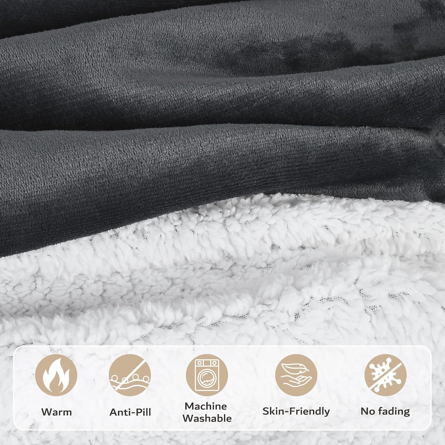 image:imageCatalonia Kids Hooded Blanket SherpaLined Wearable Poncho with PocketGrey