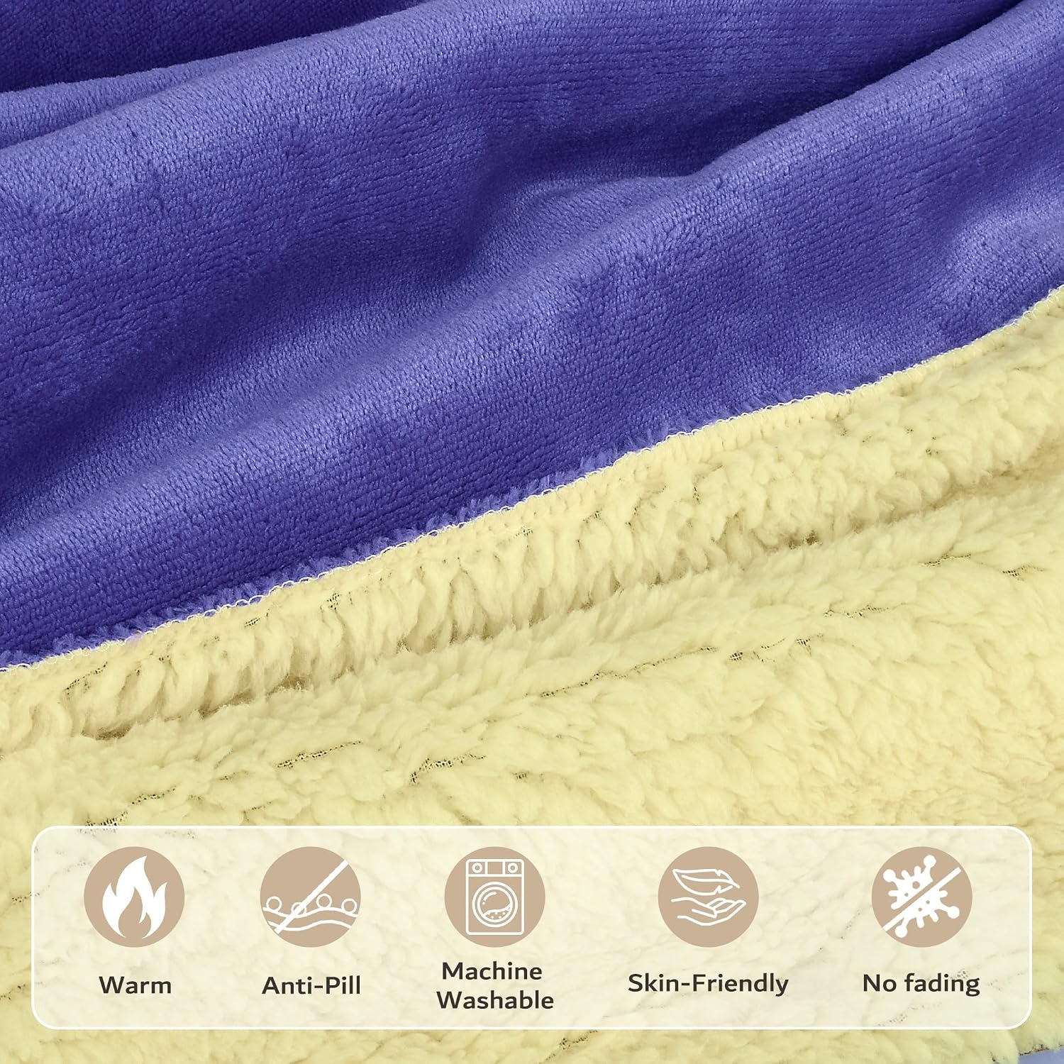 image:imageCatalonia Kids Hooded Blanket SherpaLined Wearable Poncho with PocketPurple